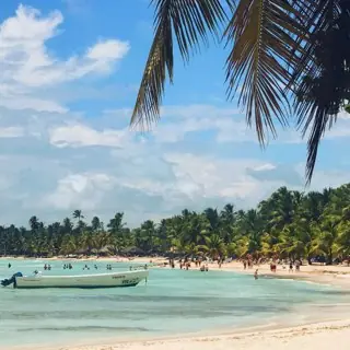 Plage et eaux turquoise, illustration d’excursion côtière